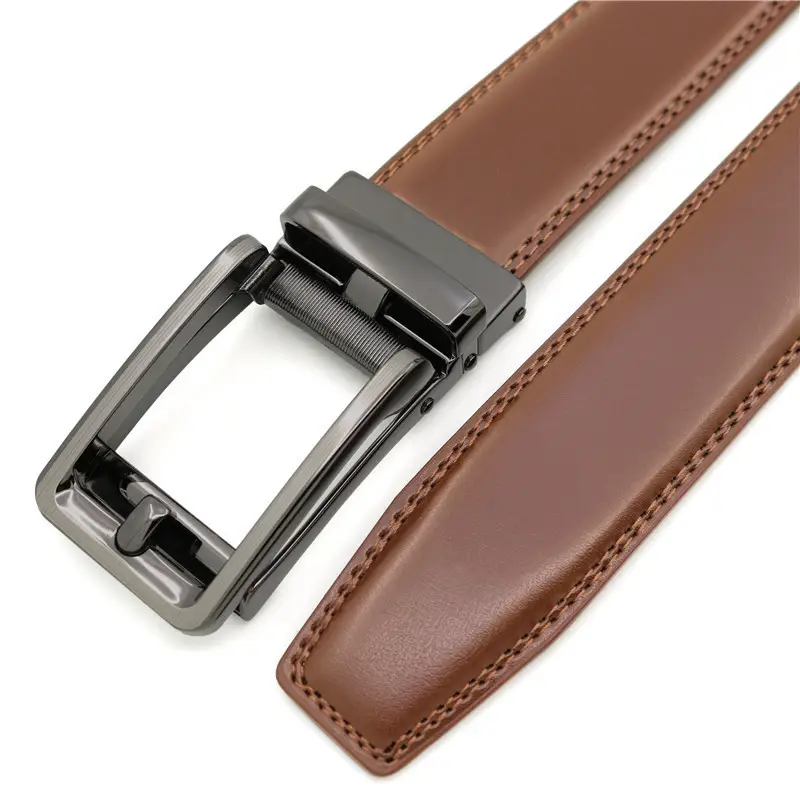 Men's Black Cross-Border Belt with Silver Buckle — feature 8