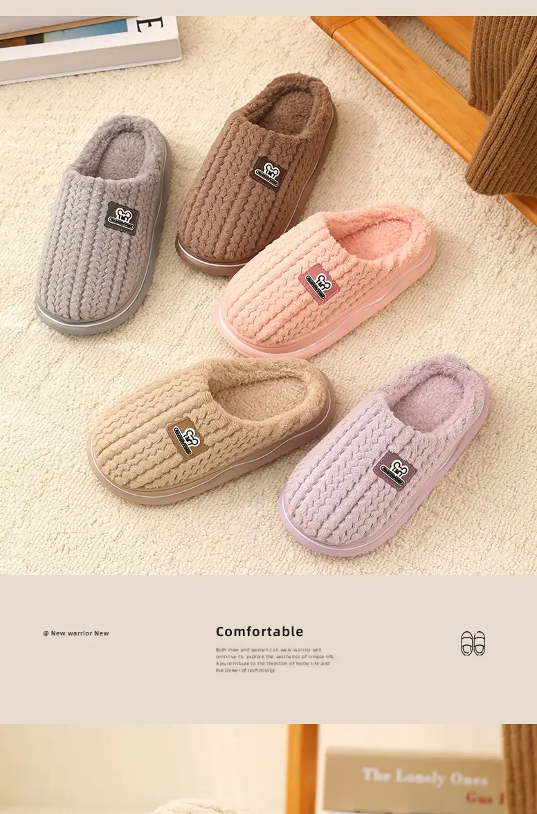Women's Winter Warm Closed-Toe Furry Slippers — feature 11