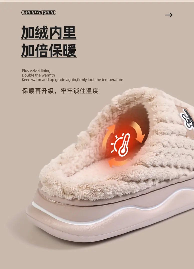 Women's Winter Warm Closed-Toe Furry Slippers — feature 3
