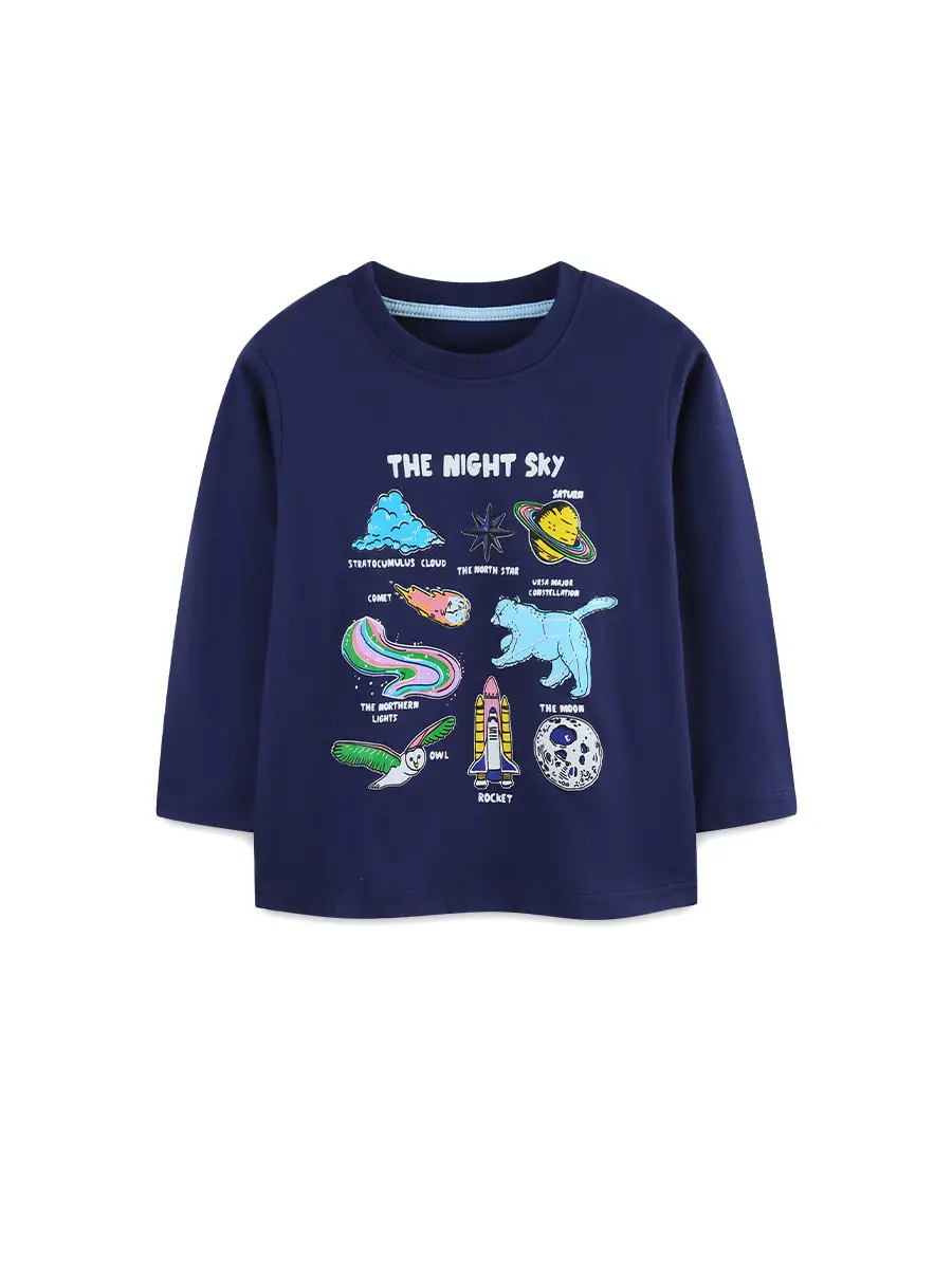 26 Autumn New Boys' Long Sleeve T-Shirt Cartoon Crew Neck Pullover