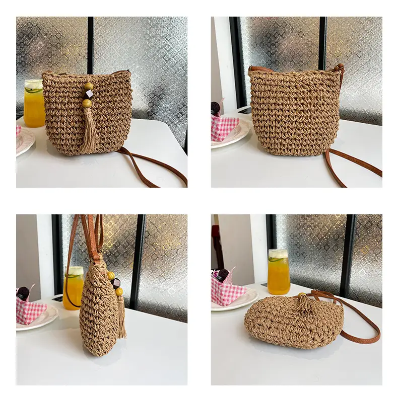 Women's Woven Crossbody Bag Summer Travel Beach Bag — feature 10
