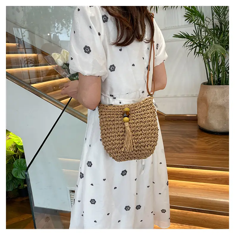 Women's Woven Crossbody Bag Summer Travel Beach Bag — feature 11