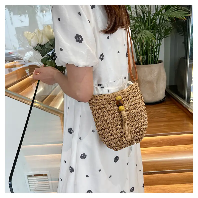 Women's Woven Crossbody Bag Summer Travel Beach Bag — feature 12