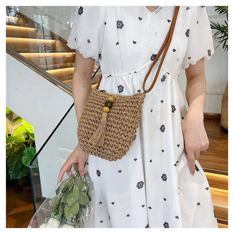 Women's Woven Crossbody Bag Summer Travel Beach Bag — feature 13