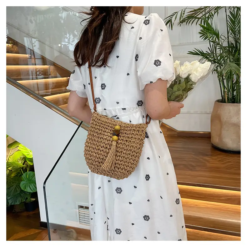 Women's Woven Crossbody Bag Summer Travel Beach Bag — feature 14