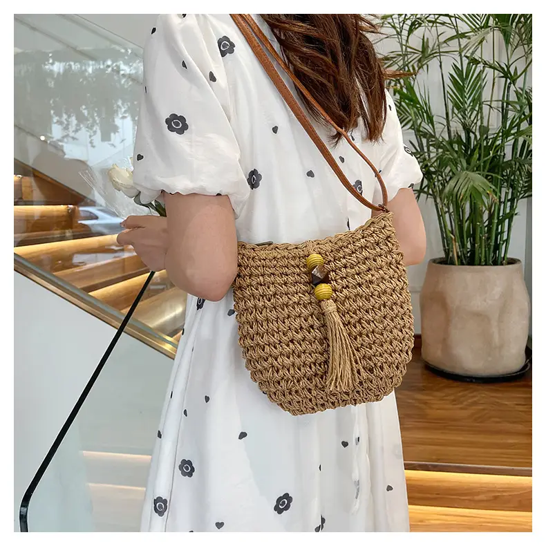 Women's Woven Crossbody Bag Summer Travel Beach Bag — feature 15