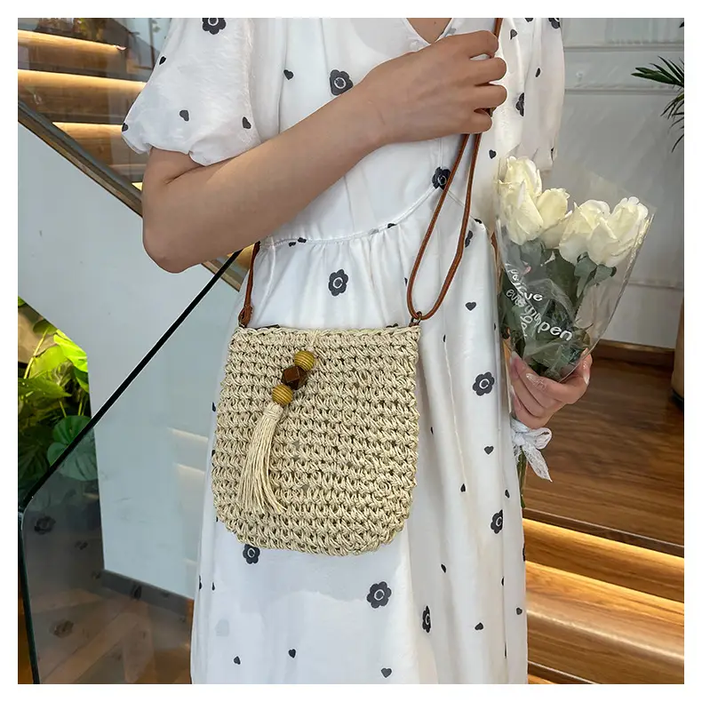 Women's Woven Crossbody Bag Summer Travel Beach Bag — feature 17