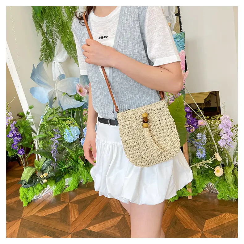 Women's Woven Crossbody Bag Summer Travel Beach Bag — feature 21