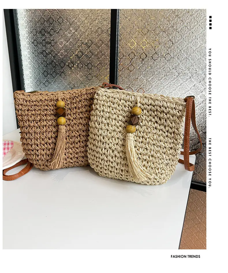 Women's Woven Crossbody Bag Summer Travel Beach Bag — feature 3