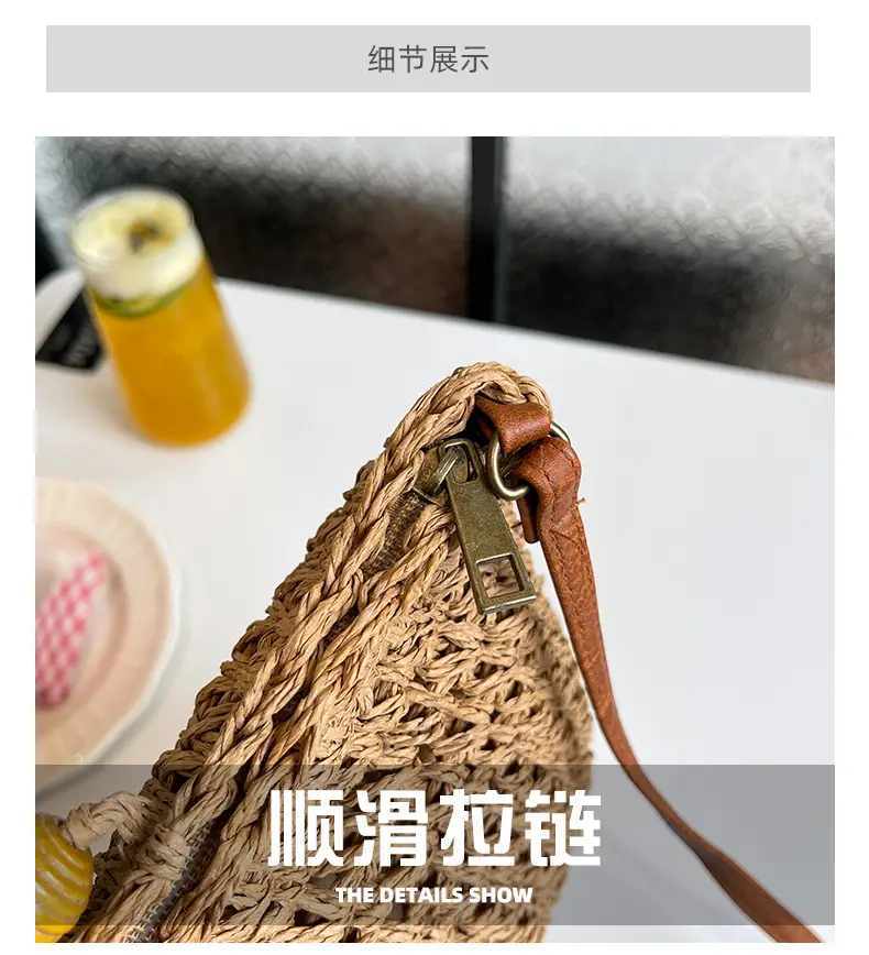 Women's Woven Crossbody Bag Summer Travel Beach Bag — feature 6