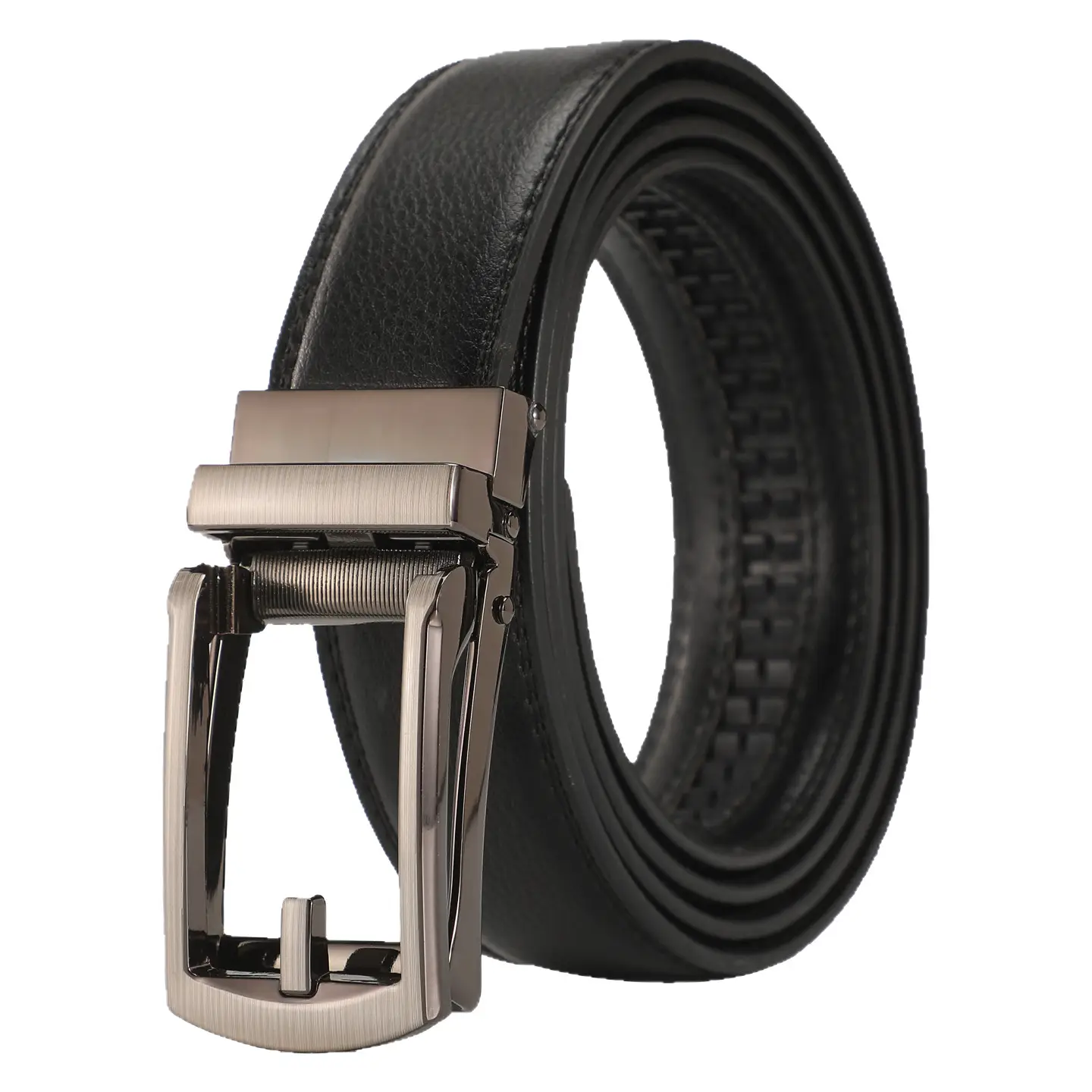 Men's Brown Leather Belt with Silver Buckle - Image 7