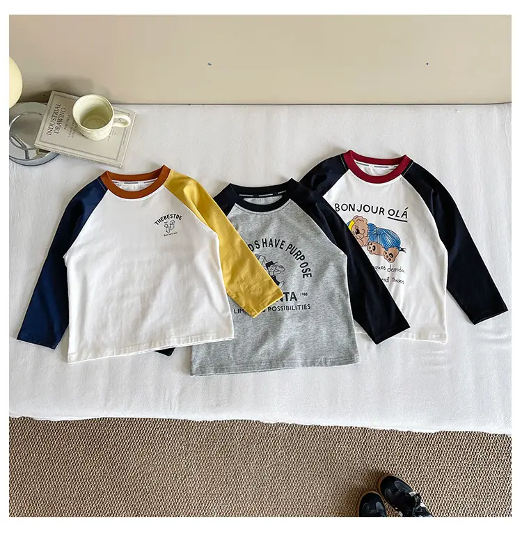 Nausicaa Boys Contrast Color T-Shirt White Yellow Blue — feature 10