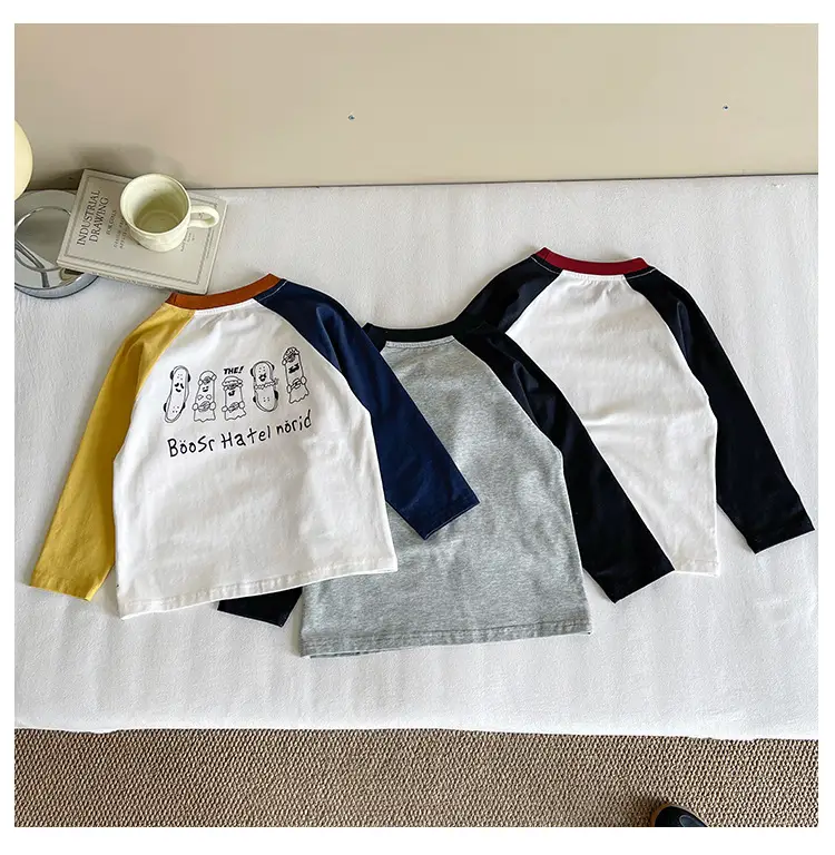 Nausicaa Boys Contrast Color T-Shirt White Yellow Blue — feature 11