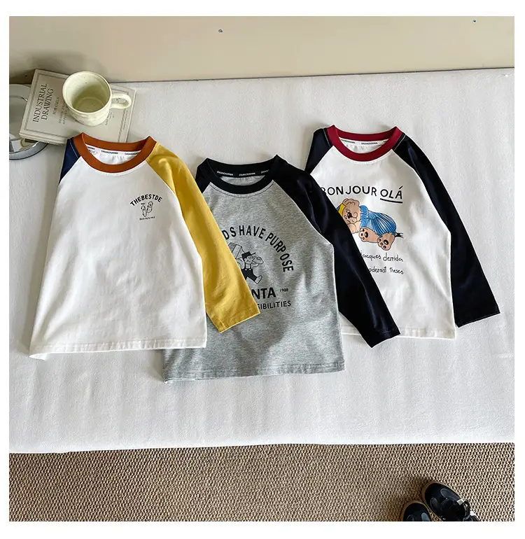 Nausicaa Boys Contrast Color T-Shirt White Yellow Blue — feature 12