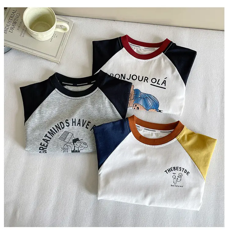 Nausicaa Boys Contrast Color T-Shirt White Yellow Blue — feature 14