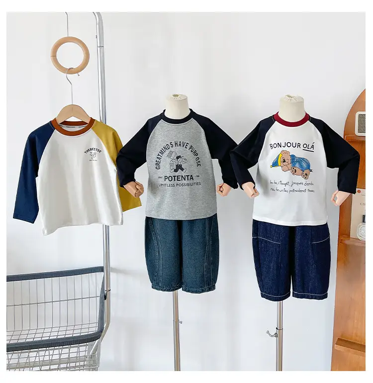 Nausicaa Boys Contrast Color T-Shirt White Yellow Blue — feature 18