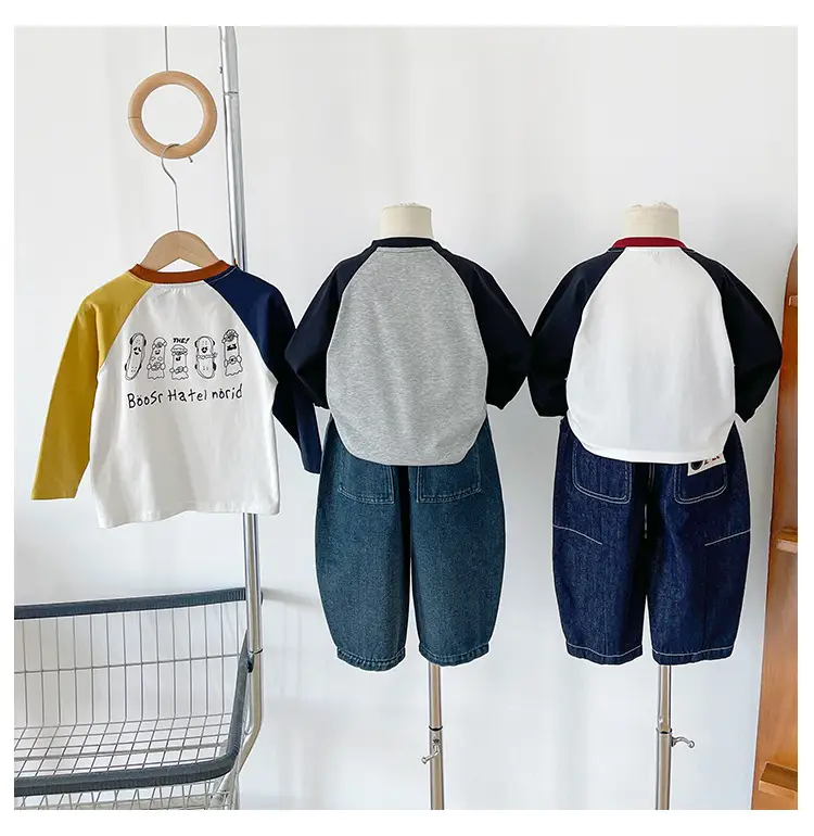 Nausicaa Boys Contrast Color T-Shirt White Yellow Blue — feature 20