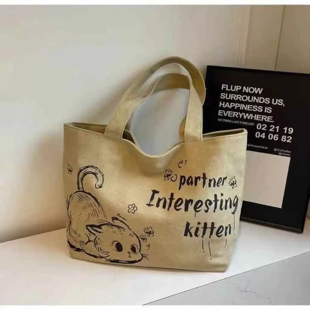 Cartoon Canvas Student Bag Large Capacity Casual Shoulder Bag — feature 18