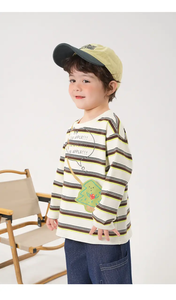 Boys Striped Long Sleeve T-Shirt Autumn Kids Toddler Wear — feature 3