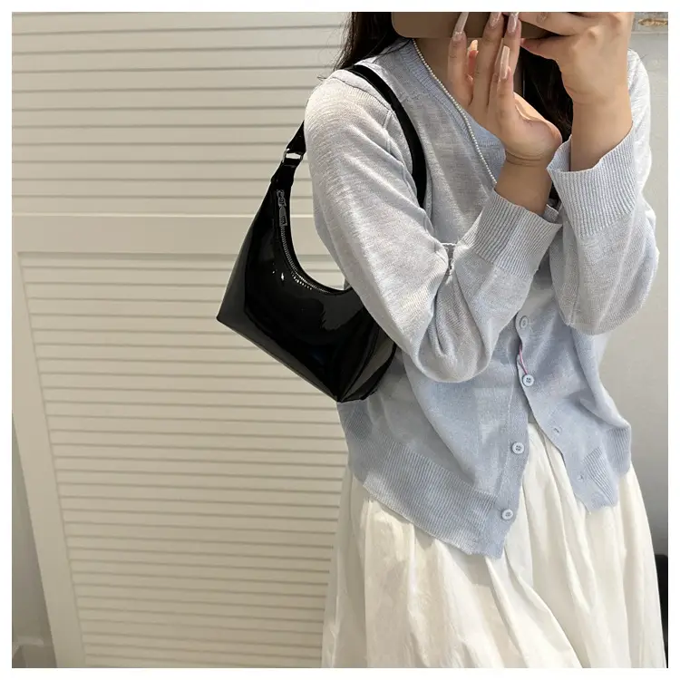 Burgundy Patent Leather Shoulder Crossbody Bag for Women — feature 15