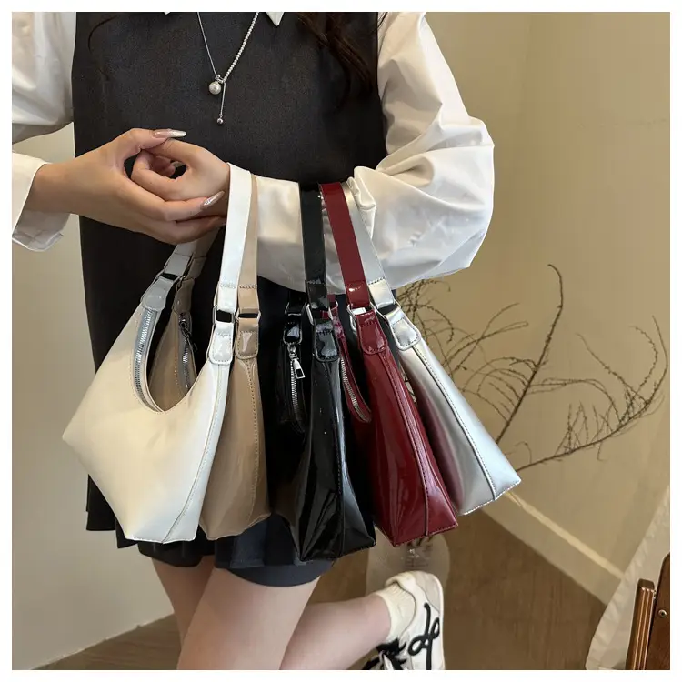 Burgundy Patent Leather Shoulder Crossbody Bag for Women — feature 17