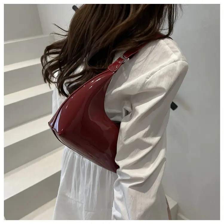 Burgundy Patent Leather Shoulder Crossbody Bag for Women — feature 7