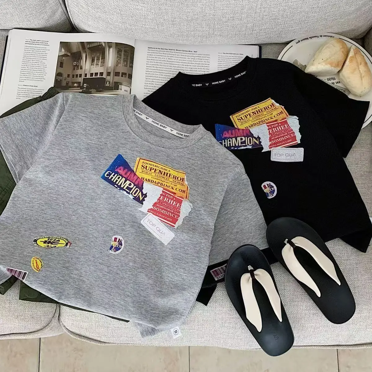 2025 Boys Grey T-Shirt Korean Style Loose Fit - Image 7