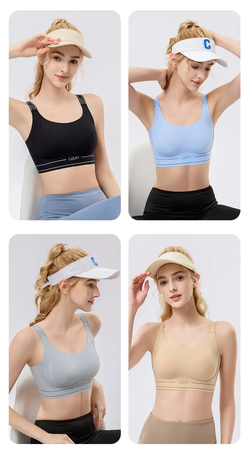Liquid Foundation Adjustable Seamless High-Strength Shockproof Sports Bra Integrated Fixed Cup Breasted Breathable Sports Bra — feature 20