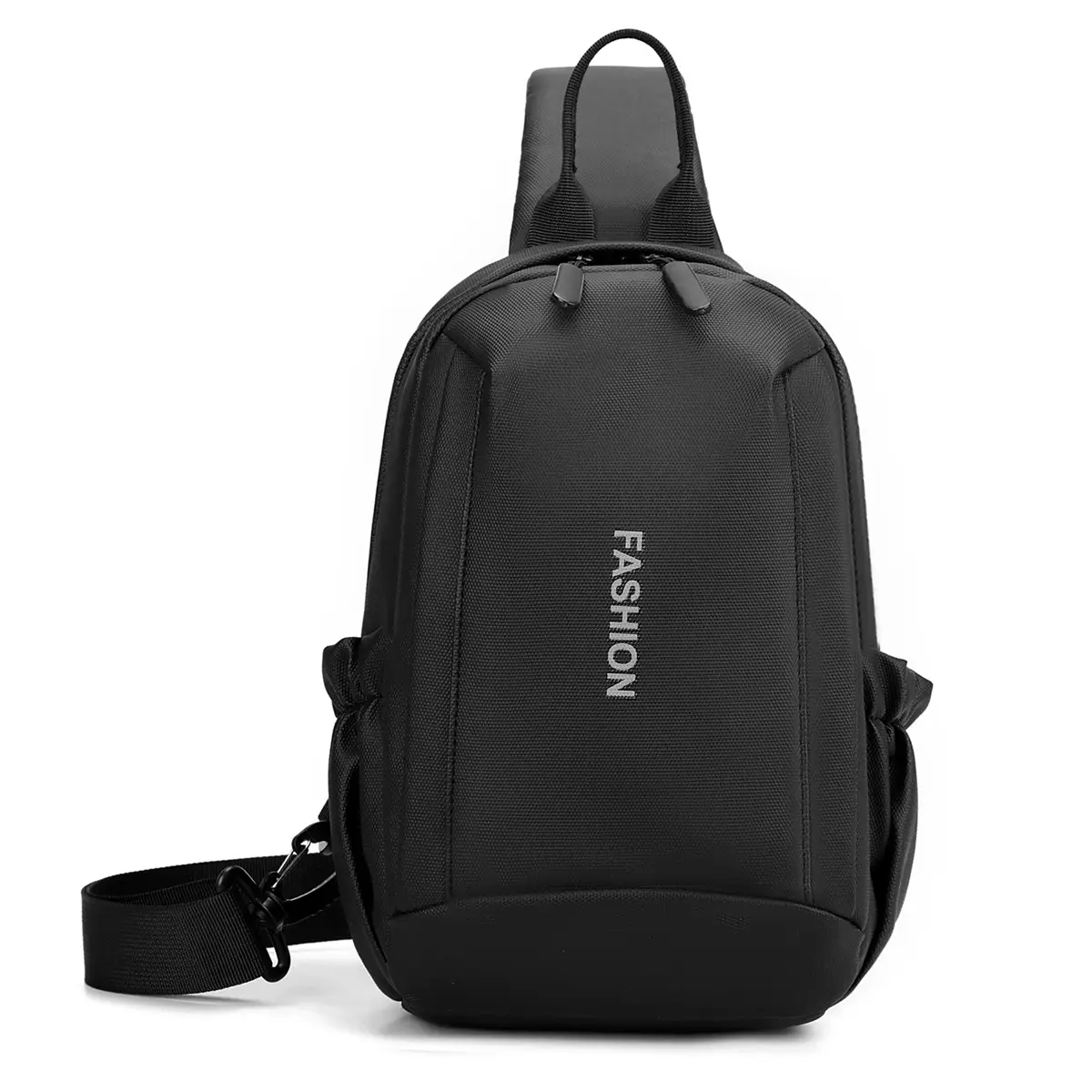 Men's Grey Leather Crossbody Bag Waterproof Business Commute
