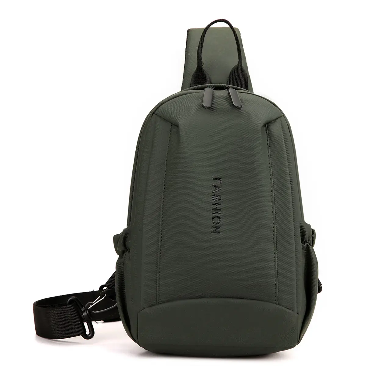Men's Grey Leather Crossbody Bag Waterproof Business Commute