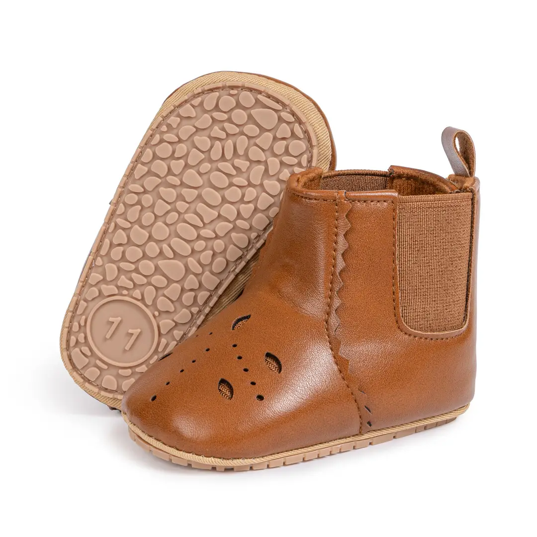 Amazon Spring & Fall Baby Boots Korean Style Fashionable Cut Out Toddler Shoes Non-Slip Rubber Sole Outdoor Baby Shoes — feature 15