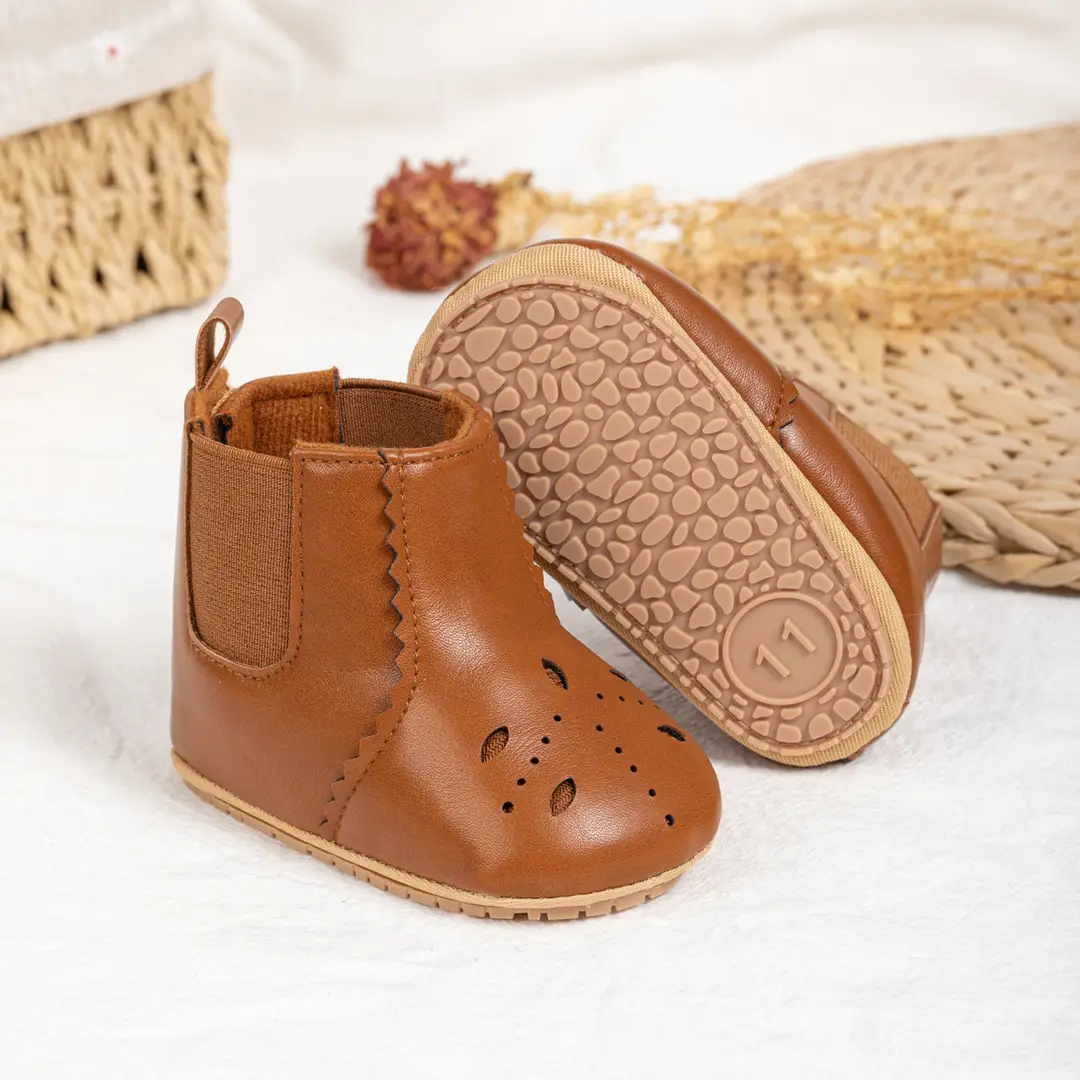 Amazon Spring & Fall Baby Boots Korean Style Fashionable Cut Out Toddler Shoes Non-Slip Rubber Sole Outdoor Baby Shoes — feature 7