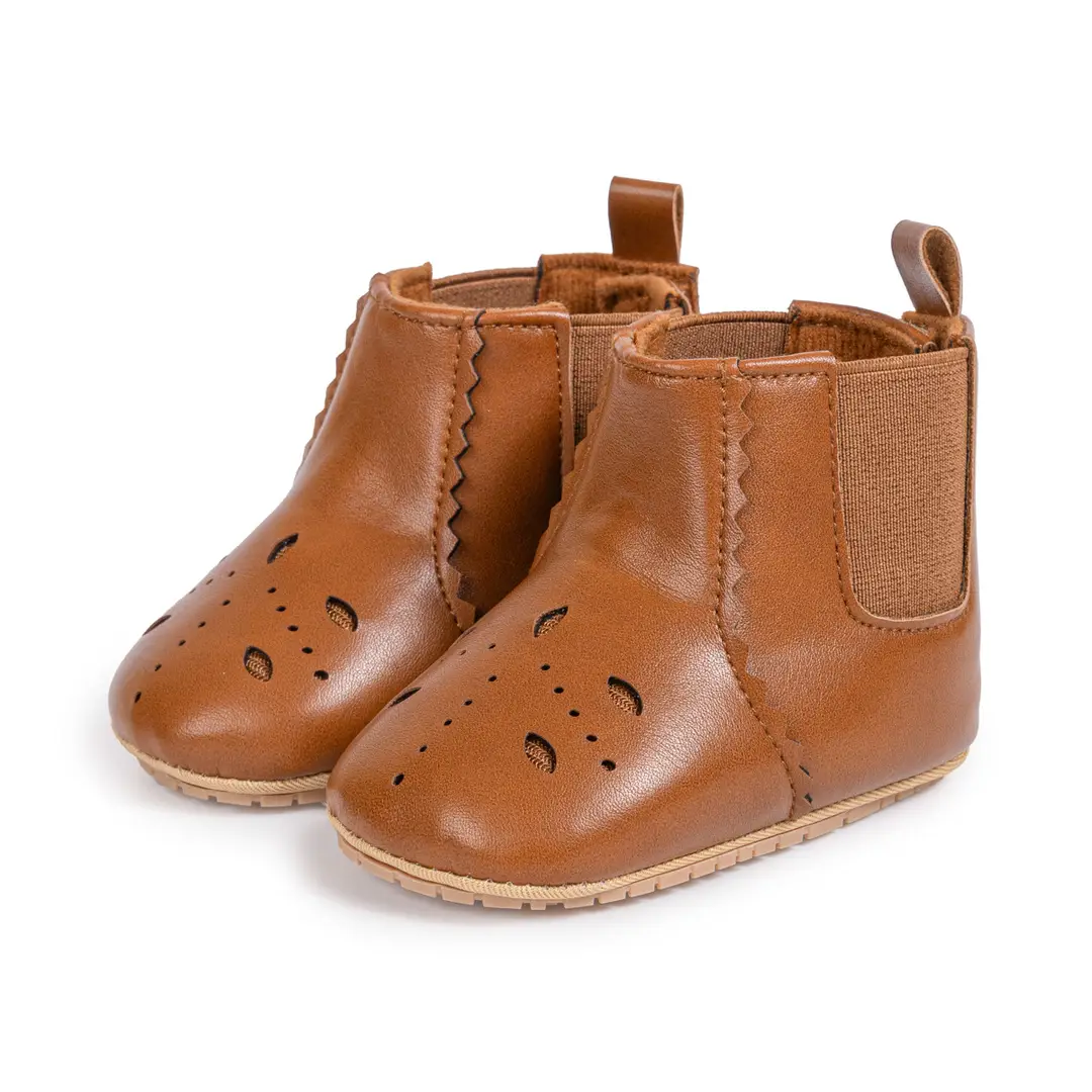 Amazon Spring & Fall Baby Boots Korean Style Fashionable Cut Out Toddler Shoes Non-Slip Rubber Sole Outdoor Baby Shoes