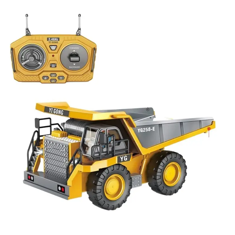 Children's Remote Control Excavator Engineering Vehicle Alloy Excavator Dump Truck Bulldozer Forklift Cross-Border Toys Dropshipping