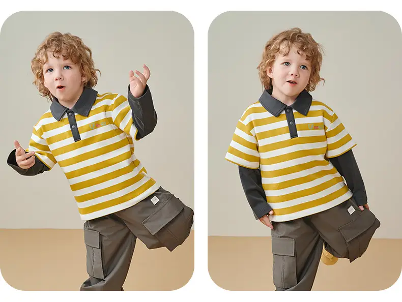 Baby Striped Polo Shirt Yellow Black Long Sleeve — feature 35