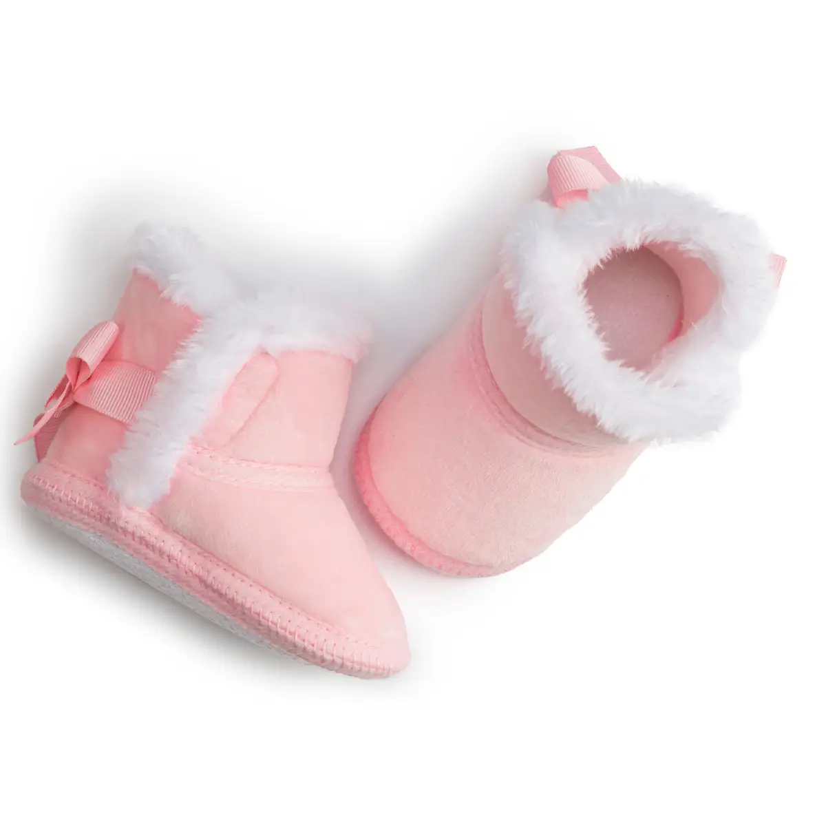 Winter Warm Baby Boots Pink Brown Anti-Slip Velcro — feature 18