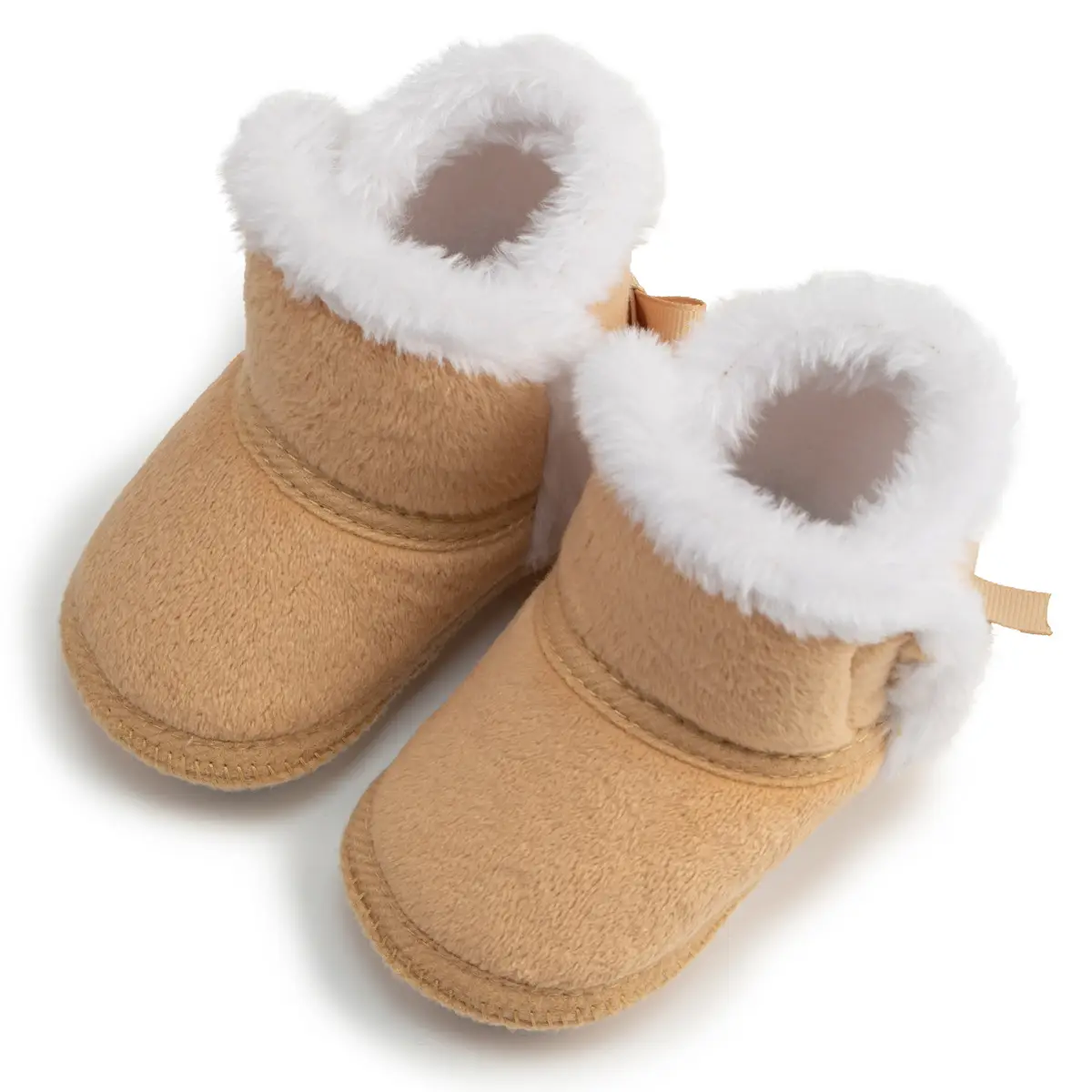 Winter Warm Baby Boots Pink Brown Anti-Slip Velcro — feature 19