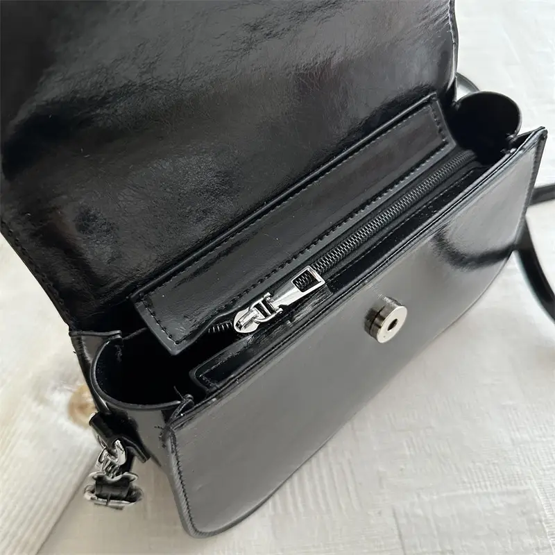 Brown Textured Saddle Shoulder Bag for Women - Image 7