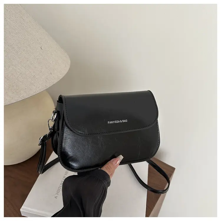Brown Textured Saddle Shoulder Bag for Women — feature 19