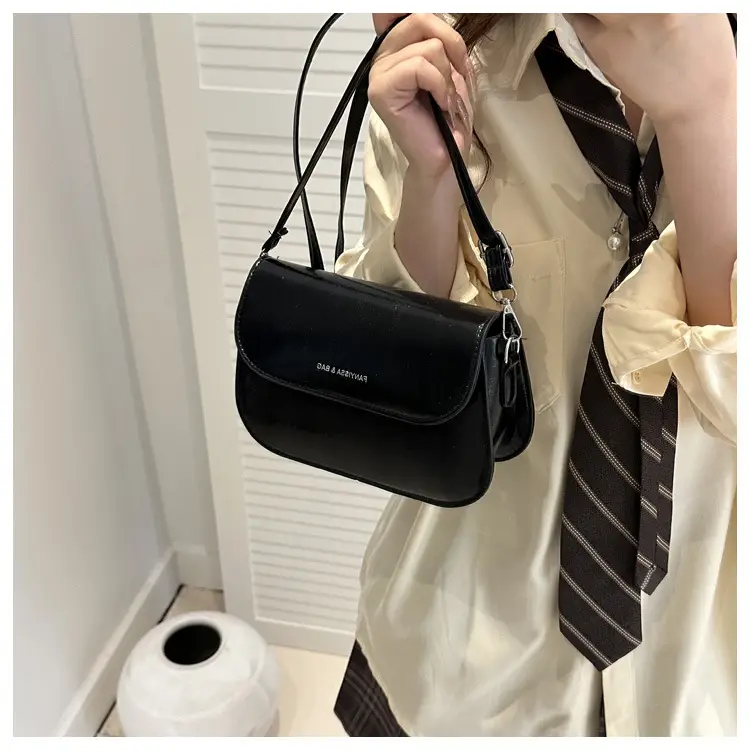 Brown Textured Saddle Shoulder Bag for Women — feature 28