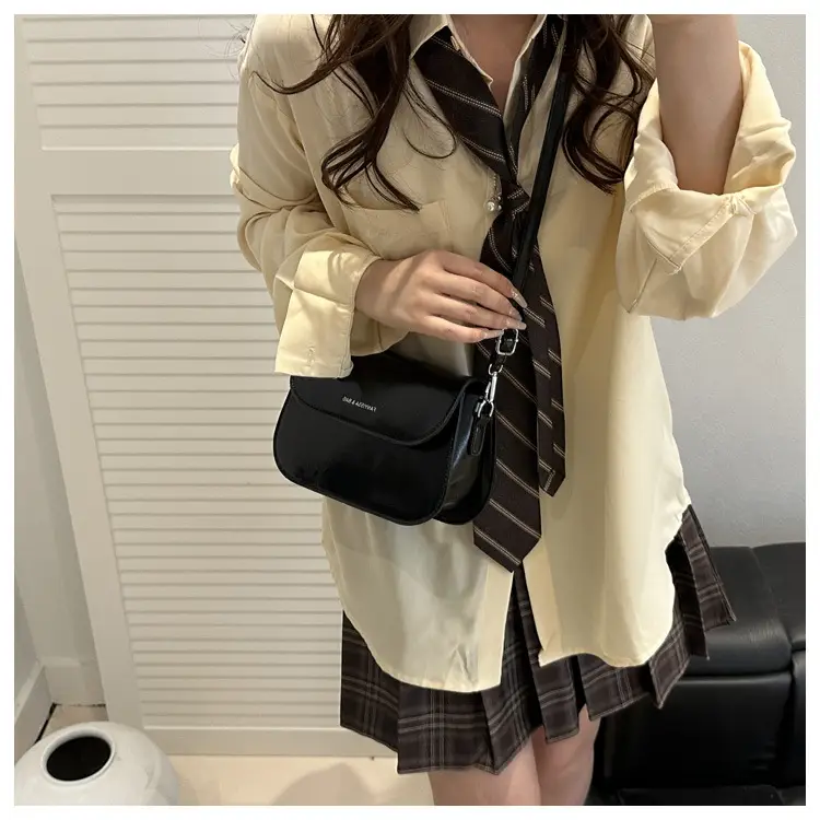 Brown Textured Saddle Shoulder Bag for Women — feature 43