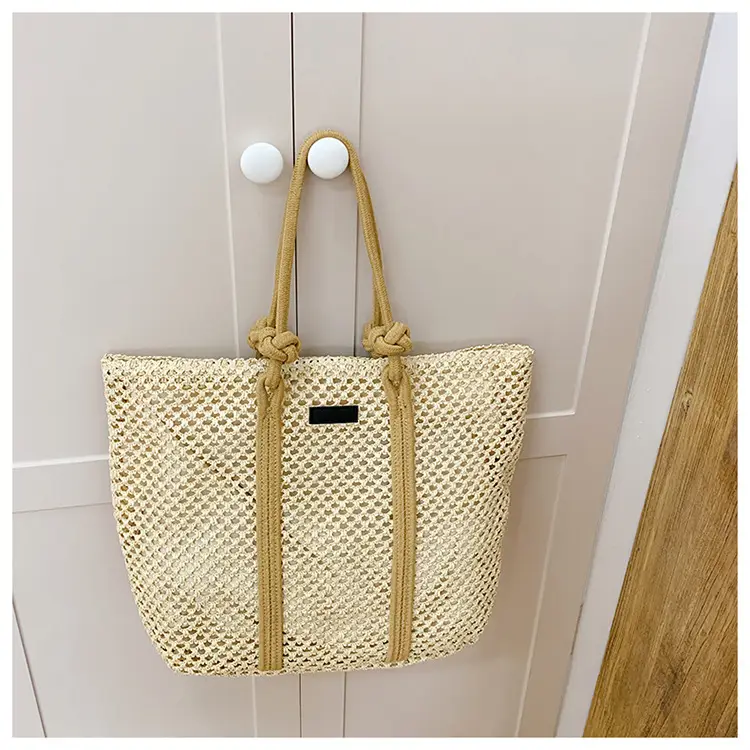 Women Woven Shoulder Tote Bag Seaside Vacation Large Capacity — feature 11