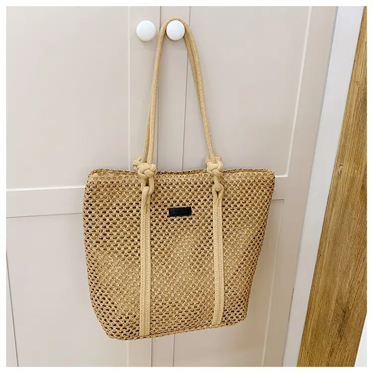 Women Woven Shoulder Tote Bag Seaside Vacation Large Capacity — feature 14