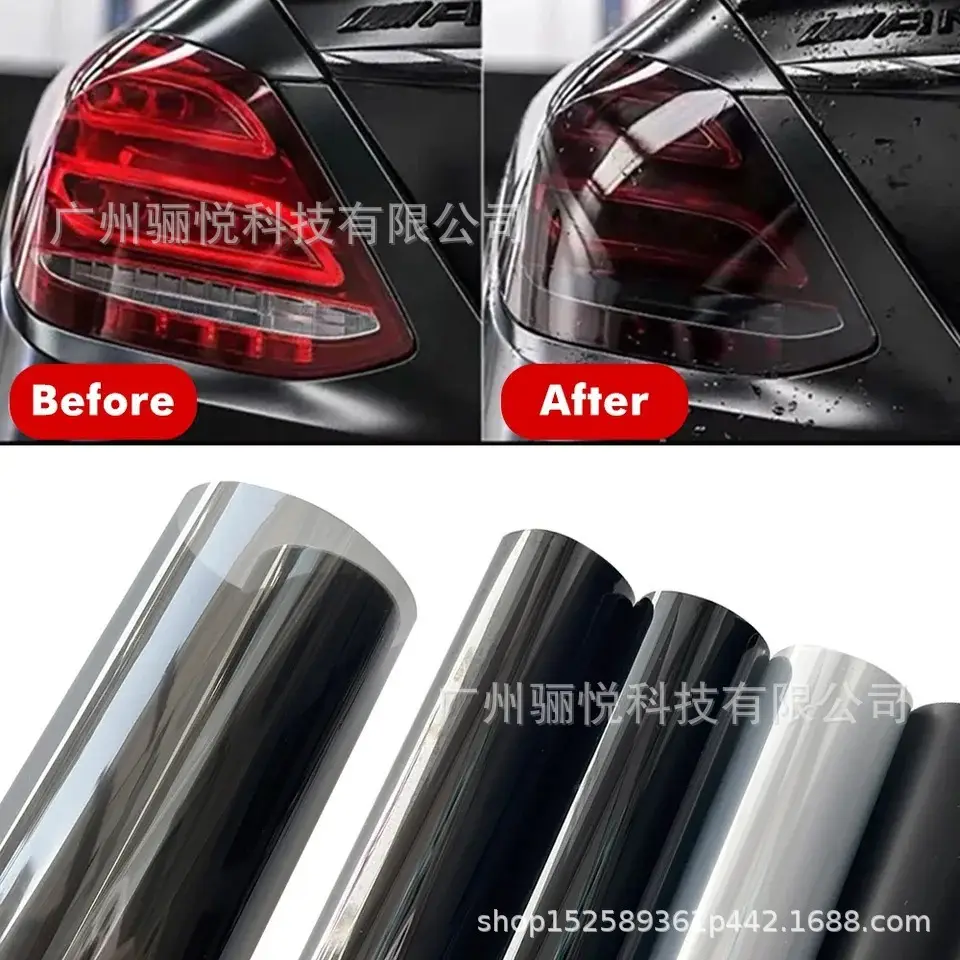 High-Gloss Transparent Light Black Pvc Film Dyed Headlight Taillight Blackened Film Car Headlight Color Changing Film 40Cmx200Cm - Image 6