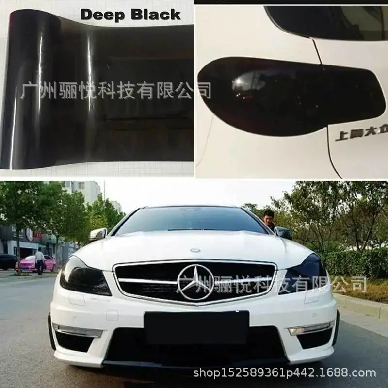 High-Gloss Transparent Light Black Pvc Film Dyed Headlight Taillight Blackened Film Car Headlight Color Changing Film 40Cmx200Cm — feature 3