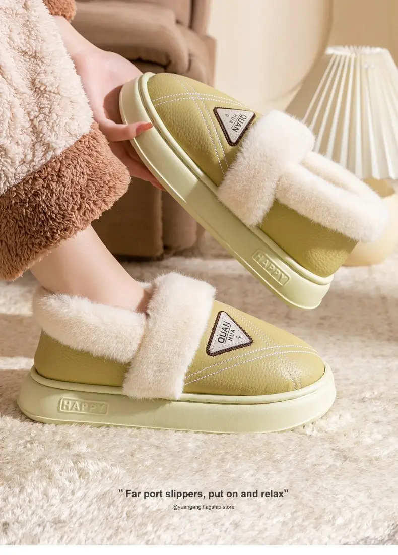 High-Top New Cotton Slippers for Men in Winter Thick-Soled Warm Bags and Waterproof Plus Velvet Thickeneded Deodorant Cotton Shoes for Men to Wear Outside — feature 23