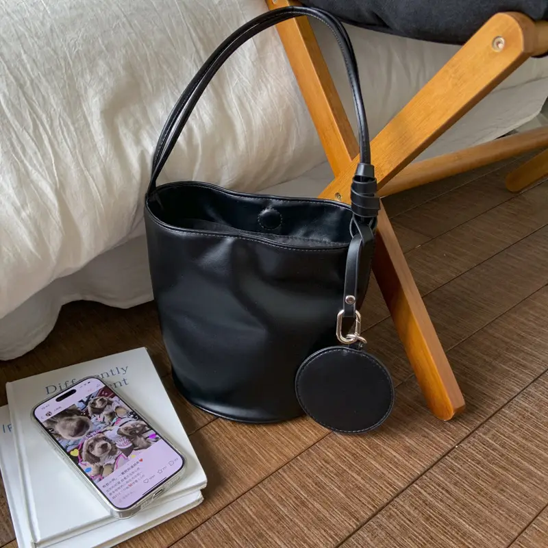 Women's White Cylindrical Leather Shoulder Bag — feature 27