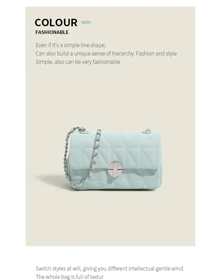 Pink Quilted Chain Crossbody Bag for Women — feature 10
