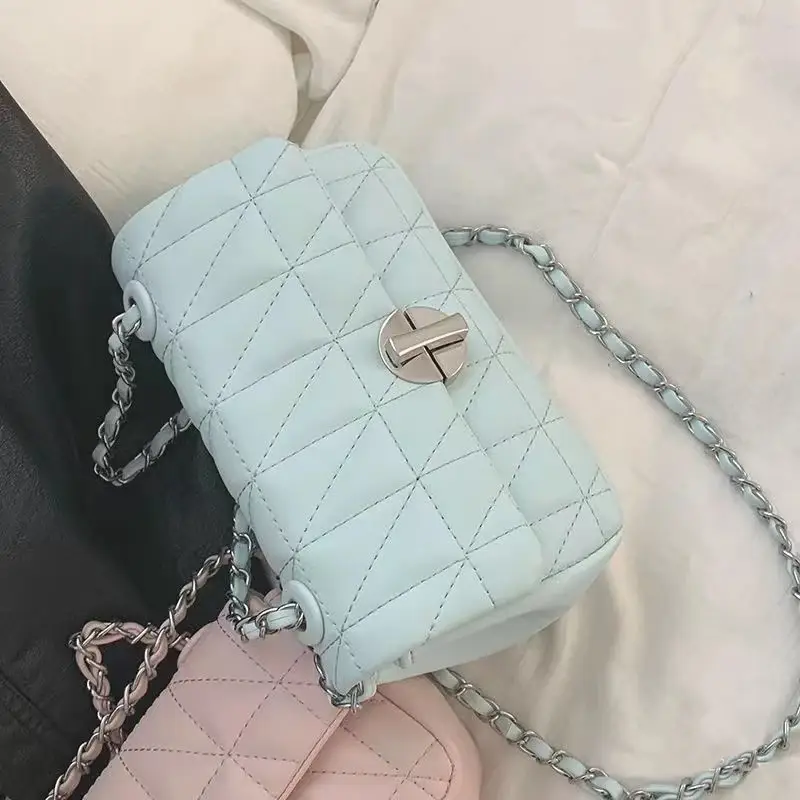 Pink Quilted Chain Crossbody Bag for Women — feature 11