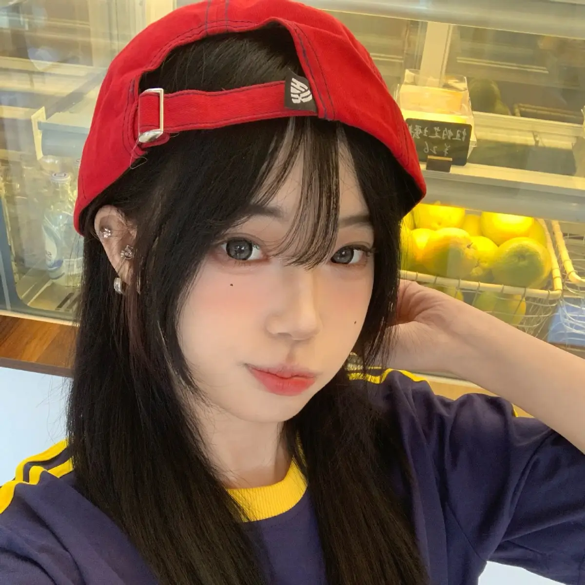 Red Letter Embroidered Women's Cap Vintage Style